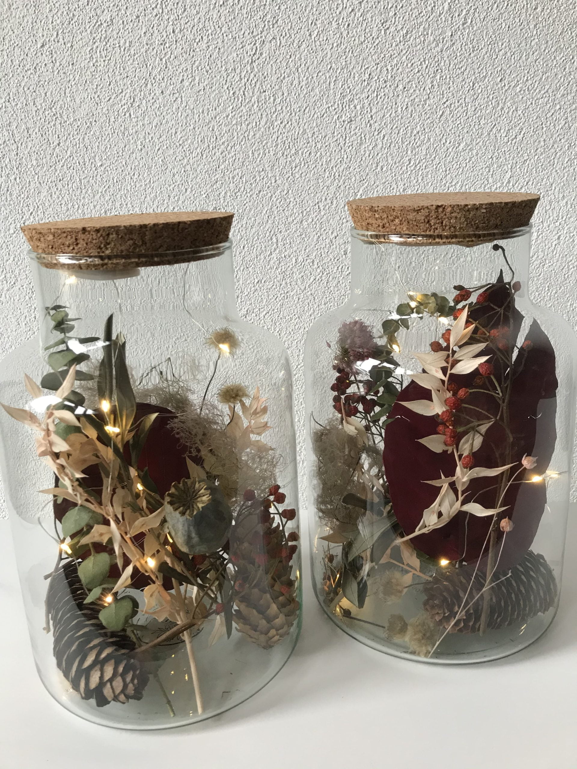 Droogbloemen in glas